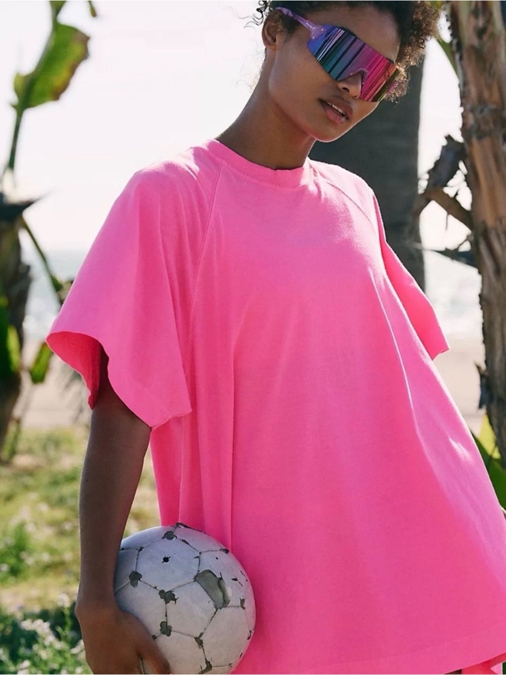 Free People Beach Hot Pink Tee